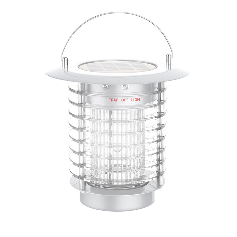 Pure Garden Silver Solar Powered LED Outdoor Bug Zapper Lantern